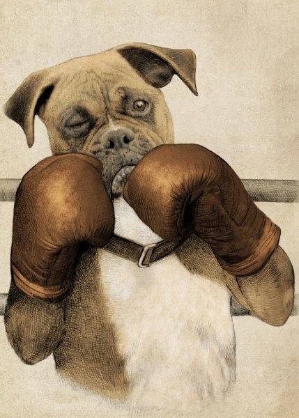 Собака акварелью