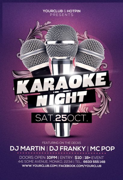 Караоке афиша PSD