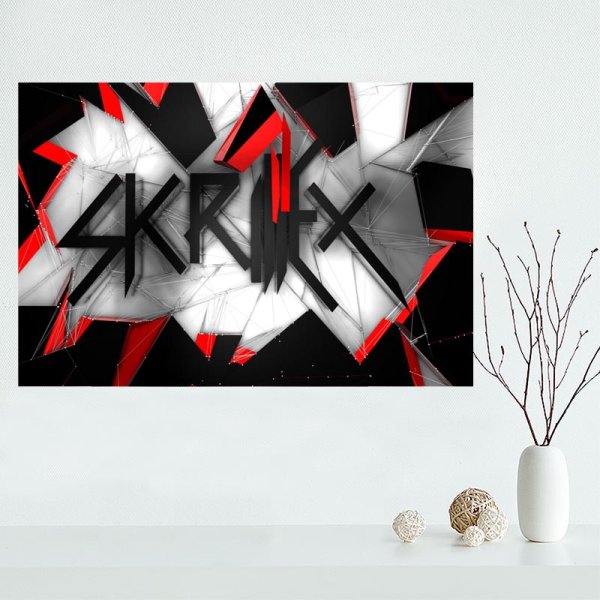 Skrillex логотип на чёрном фоне