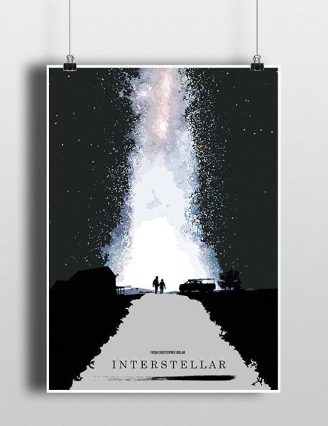 Интерстеллар минималистичный Постер