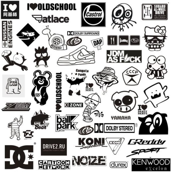 Черные наклейки