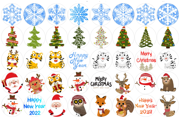 Новогодние наклейки
