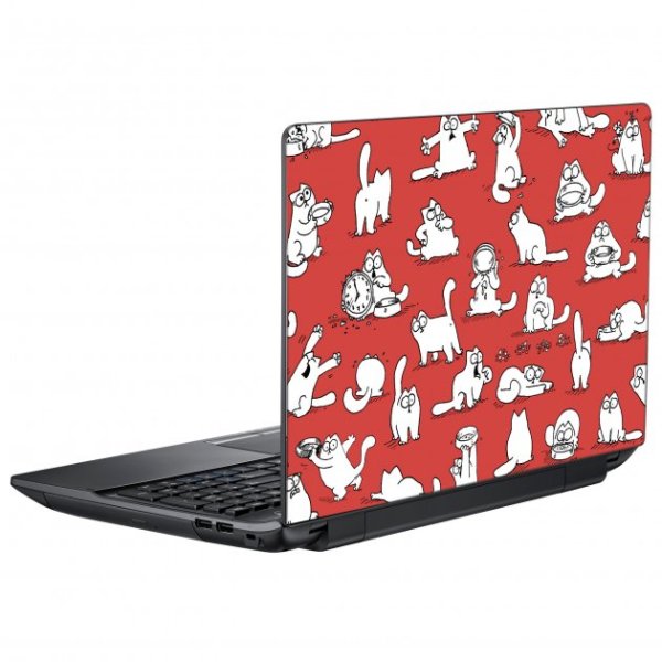 Ноутбук со стикерами на крышке