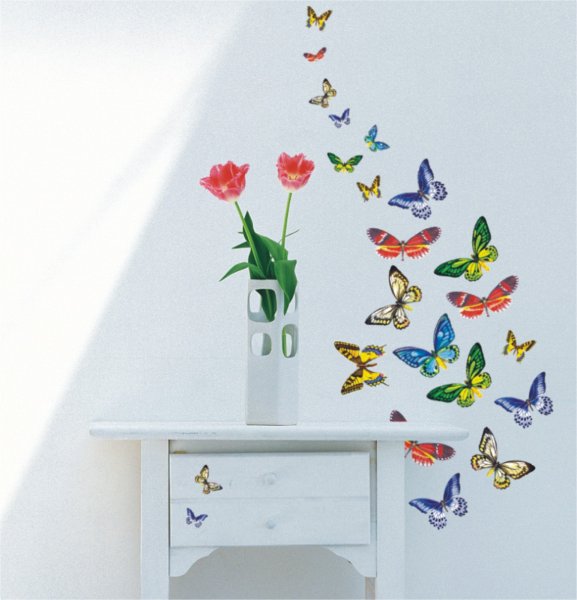 Наклейки бабочки в интерьере