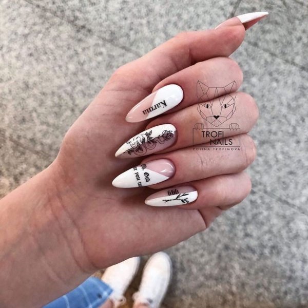 Молодёжный маникюр на длинные