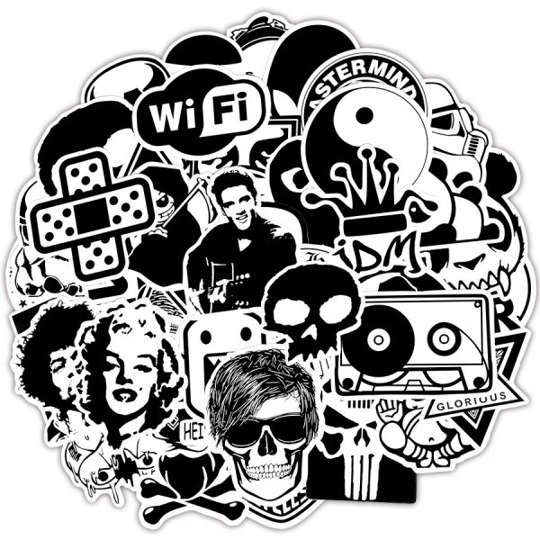 Стикеры чёрно белые