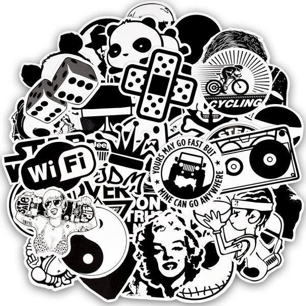 Стикеры черно белые