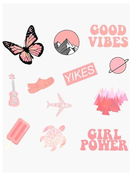 Наклейки розового цвета