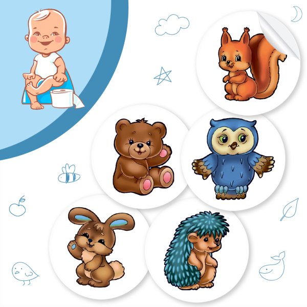 Обучающие наклейки для горшка