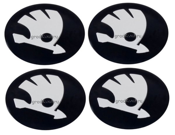 Наклейки на колпачки Шкода на колеса 60 мм