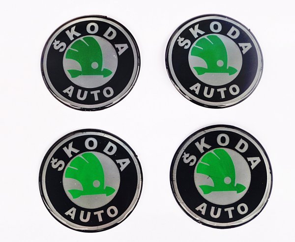 Наклейки на колпачки дисков Шкода 60 мм