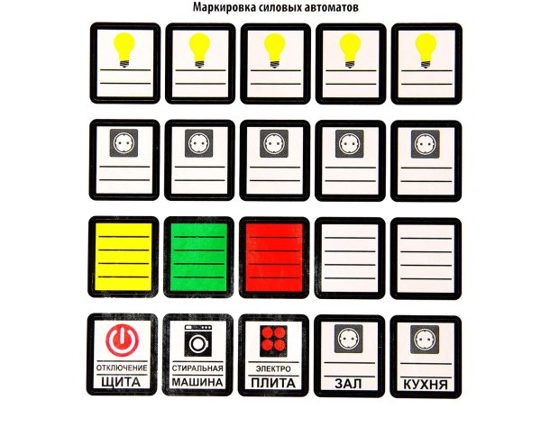 Наклейки на автоматические выключатели