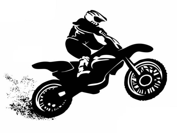 Девушка на мотоцикле трафарет