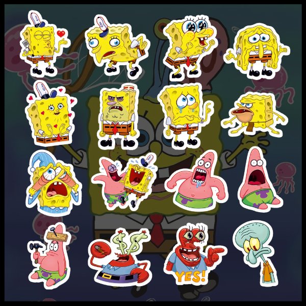 Наклейки губка Боб