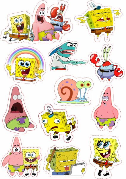Наклейки губка Боб