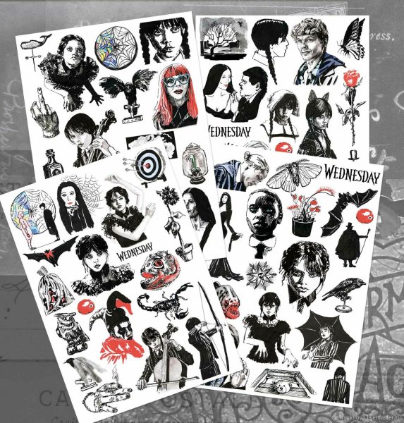 Семейка Аддамс Стикеры телеграмм