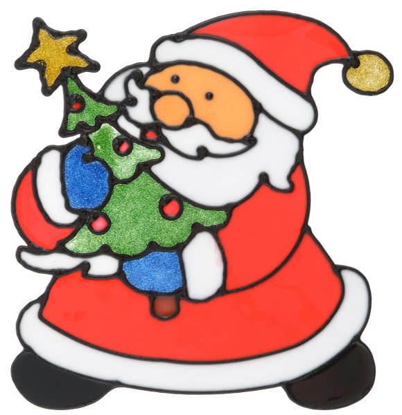 Новогодние украшения на окна цветные