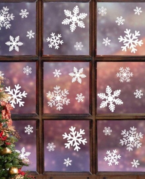 Новогодние снежинки на окна