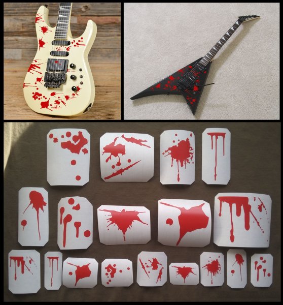 Гитара обклеенная стикерами