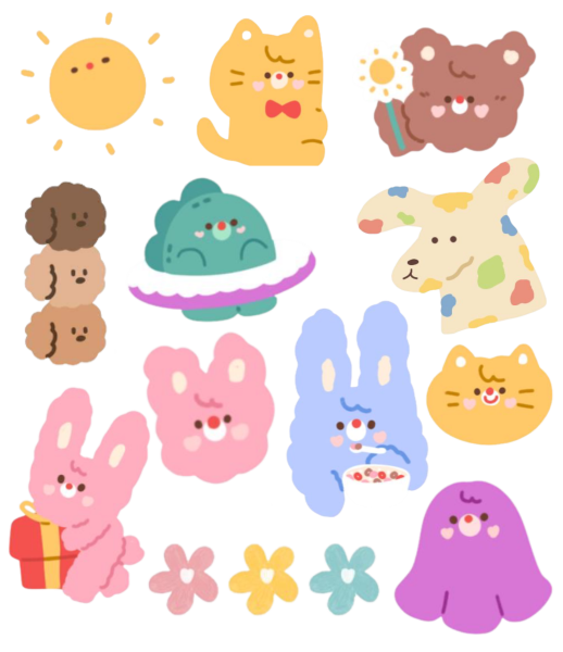 Наклейки в корейском стиле мишки