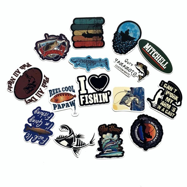 Наклейки рыболовные на ящик