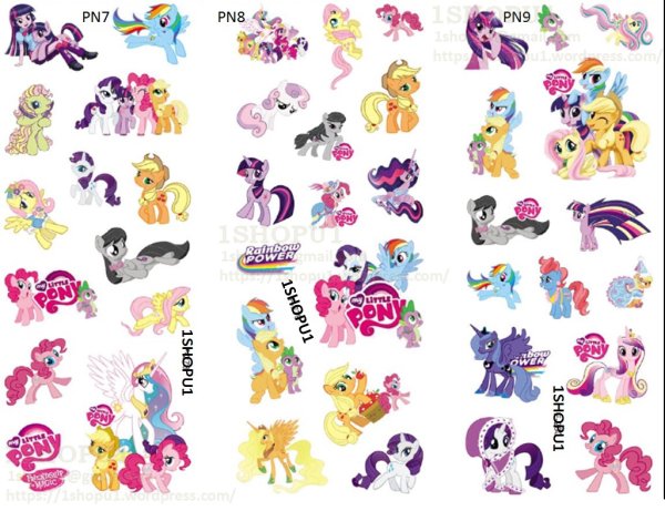 Наклейки маленькие пони