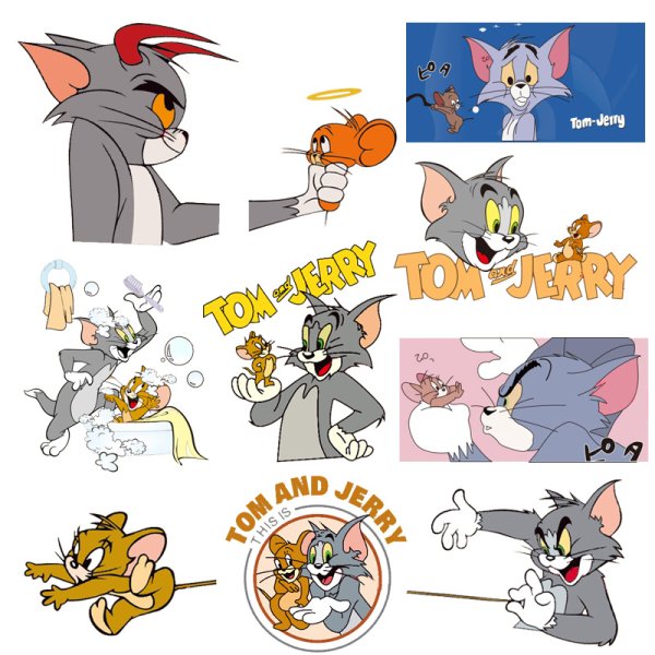 Наклейки на одежду том и Джерри