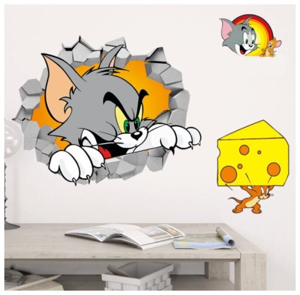 Наклейки на стену кошки мышки