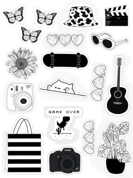 Красивые наклейки черно белые