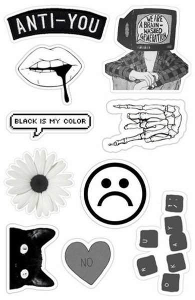 Черно белые наклейки для распечатки