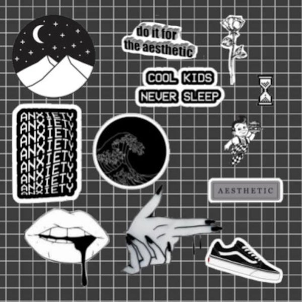 Наклейки в черно белом стиле