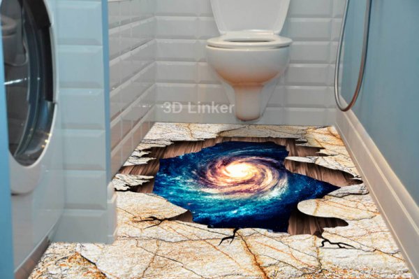 Наклейки 3д на пол в ванной