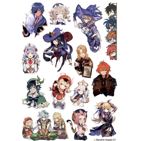 Наклейки Геншин Импакт в хорошем качестве
