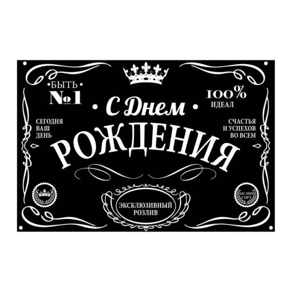 Наклейка на бутылку с днем рождения