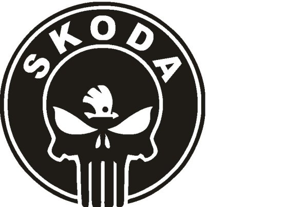 Эмблема 90мм Skoda Black