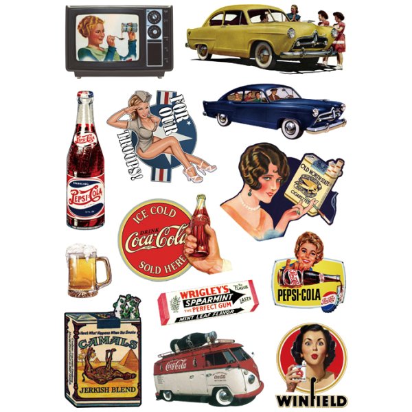 Стиль наклейки ретро авто