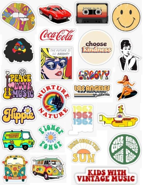 Наклейки в стиле ретро