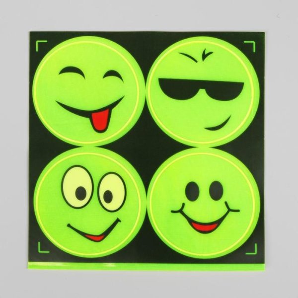 Светоотражающая наклейка "Смайл" набор 4шт (046259) ж