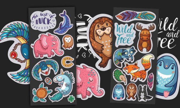 Фигурные Стикеры наклейки