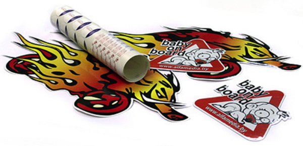 Обратная печать на самоклейке