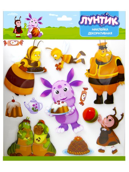 Раскраска наклейки Лунтик