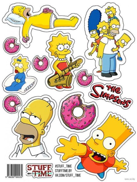 Набор наклеек симпсоны