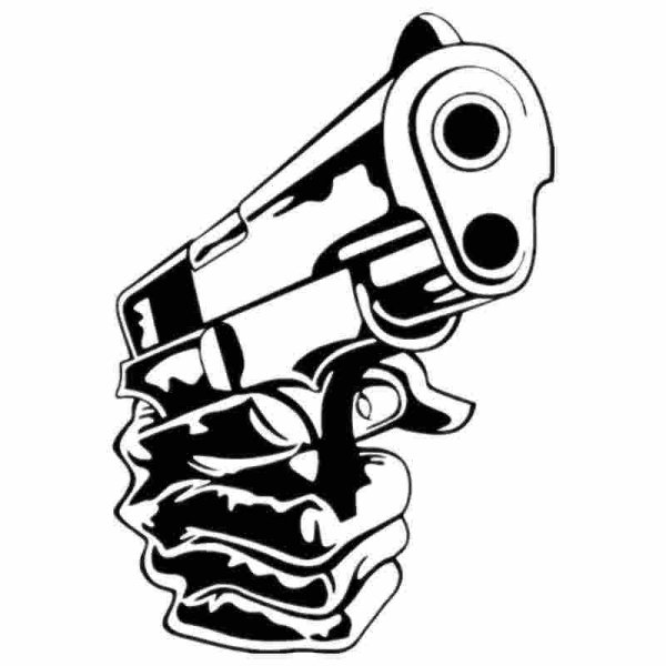 Наклейка пистолет