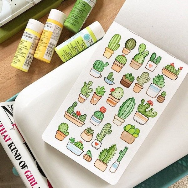 Наклейки для распечатки в скетчбук цветные