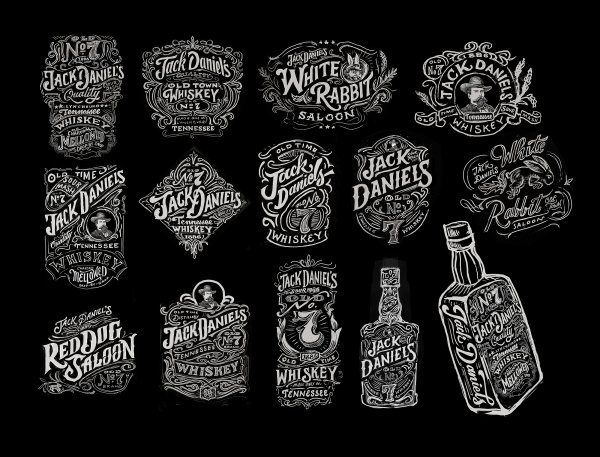 Этикетка виски Джек Дэниэлс вектор