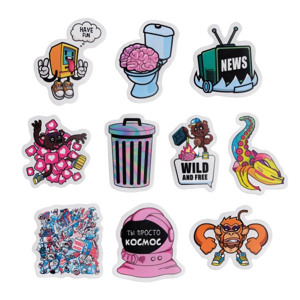 Набор бумажных наклеек Wild, 7 × 6 см, 10 шт