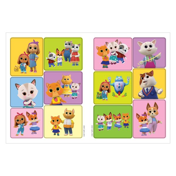 Раскраска кошечки собачки с наклейками