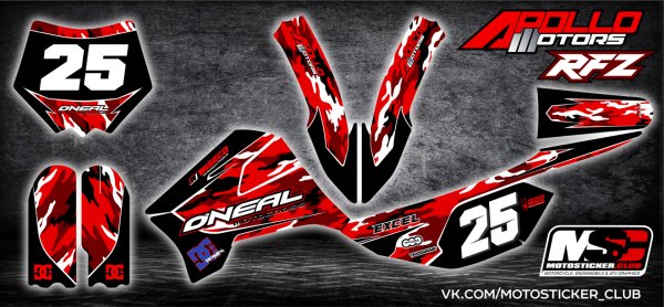Комплект наклеек на питбайк BSE DX 125