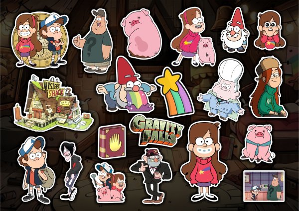 Идеи для наклеек Гравити Фолз