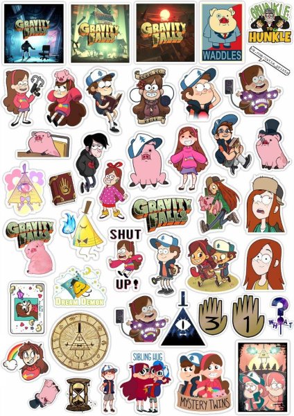 Гравити Фолз наклейки печать
